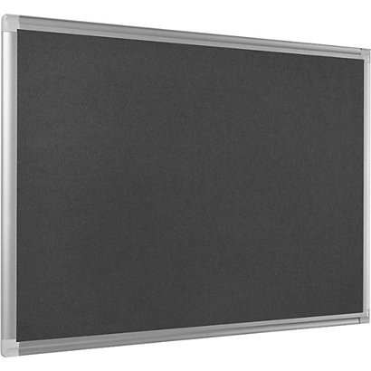 Bi-Office Tableau en feutrine New Generation Maya, surface grise, cadre en aluminium anodisé gris, 1 800 x 1 200 mm