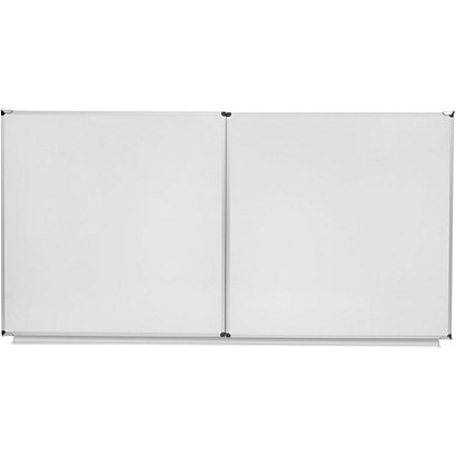 Bi-Office Tableau MAYA triptyque blanc Émaillé NF, cadre alu,  90 cm x 120 cm (fermé)