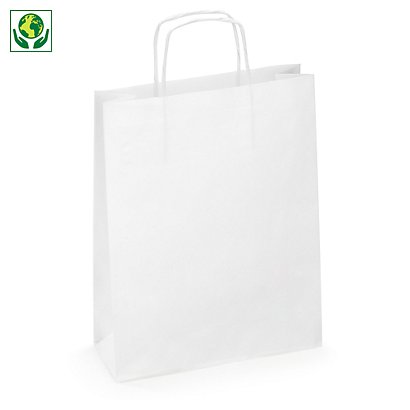 Biała torba papierowa kraft 320x400x120 - 1