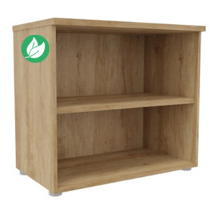 Bibliothèque basse sans porte L.80 x P.48 x H.72 cm - Chêne Nebraska Bibliothèque basse sans porte L.80 x P.48 x H.72 cm - Chêne Nebraska