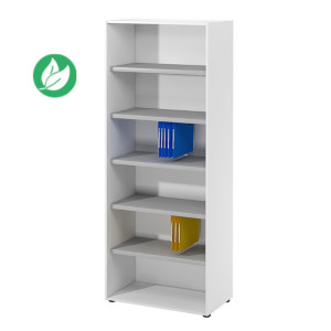 Bibliothèque haute sans porte L.80 x P.48 x H.201 cm - Corps Blanc - Top Blanc Bibliothèque haute sans porte L.80 x P.48 x H.201 cm - Corps Blanc - Top Blanc