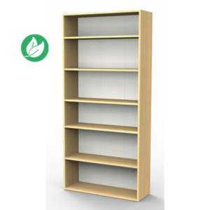 Bibliothèque Libri 2 H.200 x L. 94 cm - Chêne/ Blanc Bibliothèque Libri 2 H.200 x L. 94 cm - Chêne/ Blanc