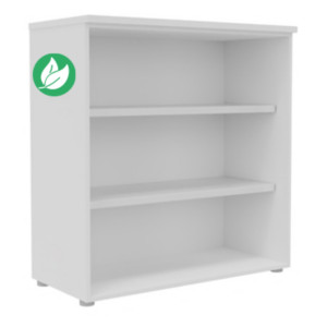 Bibliothèque mi-hauteur sans porte L.100 x P.48 x H.104 cm - Corps Blanc - Top Blanc Bibliothèque mi-hauteur sans porte L.100 x P.48 x H.104 cm - Corps Blanc - Top Blanc
