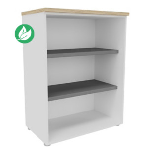 Bibliothèque mi-hauteur sans porte L.80 x P.48 x H.104 cm - Chêne Nebraska Bibliothèque mi-hauteur sans porte L.80 x P.48 x H.104 cm - Chêne Nebraska