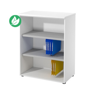 Bibliothèque mi-hauteur sans porte L.80 x P.48 x H.104 cm - Corps Blanc - Top Blanc Bibliothèque mi-hauteur sans porte L.80 x P.48 x H.104 cm - Corps Blanc - Top Blanc