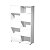 Bibliothèque Svenja 10 cases avec 5 portes coulissantes - L. 120 x H. 190 cm - Blanc - 1