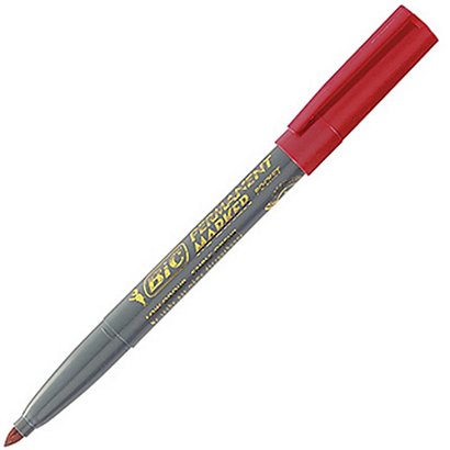 BIC 2 Marqueurs permanents Marking 1445, Pointe ogive 1.1 mm, Rouge