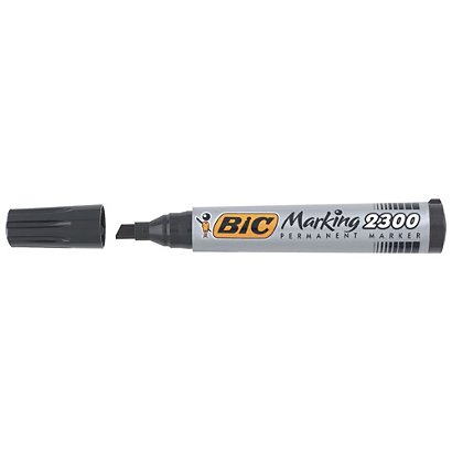 BIC 2 Marqueurs permanents Marking 2300, Pointe biseautée 5.3 mm, Noir