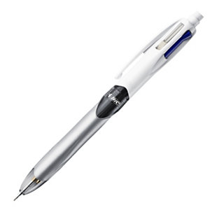 BIC® 4 Colours™ Penna multifunzione, Punta di una penna a sfera da 1 mm e Mina HB 0,7 mm, Inchiostro in colori assortiti nero, blu, rosso
