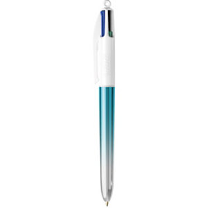 BIC® 4 couleurs Bicolore Stylo bille rétractable pointe moyenne 1 mm - Corps turquoise dégradé