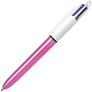 BIC® 4 couleurs Shine Stylo bille rétractable pointe moyenne 1 mm corps rose métal BIC® 4 couleurs Shine Stylo bille rétractable pointe moyenne 1 mm corps rose métal