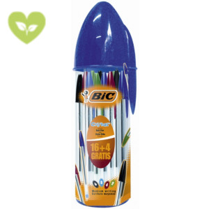 BIC® Astuccio portapenne con 20 penne a sfera stick Cristal Original, Colori assortiti