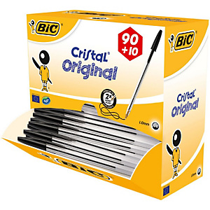 BiC Cristal® Bolígrafo de punta de bola mediana de 1 mm, cuerpo transparente, tinta negra BiC Cristal® Bolígrafo de punta de bola mediana de 1 mm, cuerpo transparente, tinta negra