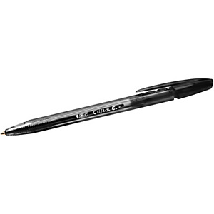 BIC® Cristal Clic Bolígrafo de punta de bola, punta mediana, cuerpo negro, tinta negra BIC® Cristal Clic Bolígrafo de punta de bola, punta mediana, cuerpo negro, tinta negra
