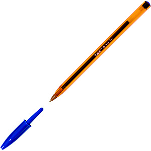 Lot de 50 - BIC® Cristal Fine Stylo bille à capuchon pointe fine 0,8 mm bleu