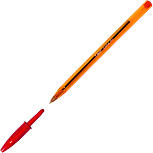 Lot de 50 - BIC® Cristal Fine Stylo bille à capuchon pointe fine 0,8 mm rouge