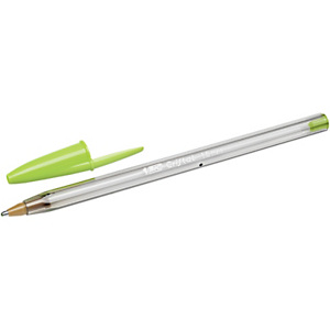 BIC® Cristal Fun Bolígrafo de punta de bola, punta ancha de 1,6 mm, cuerpo de plástico translúcido, tinta verde lima BIC® Cristal Fun Bolígrafo de punta de bola, punta ancha de 1,6 mm, cuerpo de plástico translúcido, tinta verde lima