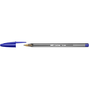 BIC® Cristal Large Bolígrafo de punta de bola, punta ancha de 1,6 mm, cuerpo de plástico translúcido, tinta azul