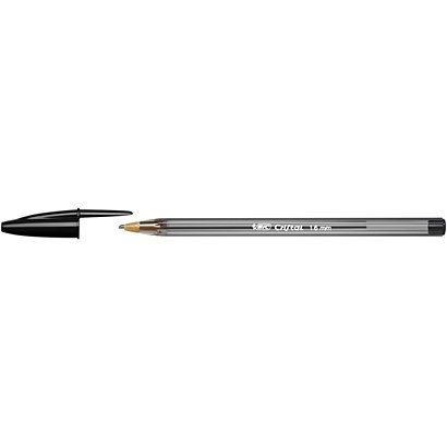 BIC® Cristal Large Bolígrafo de punta de bola, punta ancha de 1,6 mm, cuerpo de plástico translúcido, tinta negra - 1