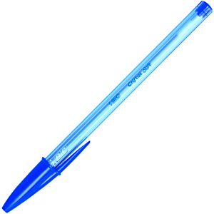 BIC® Cristal Soft Stylo bille à capuchon pointe large 1,2 mm bleu