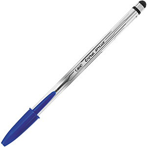 BIC® Cristal Stylus Bolígrafo de punta de bola, punta mediana, cuerpo translúcido, tinta azul BIC® Cristal Stylus Bolígrafo de punta de bola, punta mediana, cuerpo translúcido, tinta azul