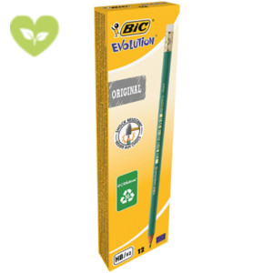 BIC® Ecolutions Evolution Matita in grafite con gommino, Mina HB, Fusto esagonale (confezione 12 pezzi) BIC® Ecolutions Evolution Matita in grafite con gommino, Mina HB, Fusto esagonale (confezione 12 pezzi)