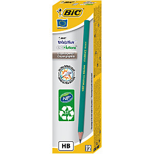 BIC® ECOlutions Evolution Lápiz de grafito, mina HB, cuerpo hexagonal verde