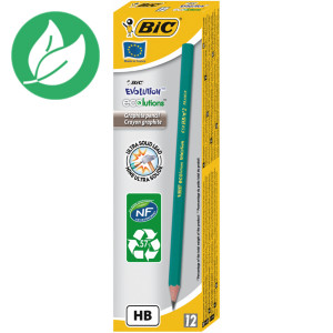 BIC Evolution Crayon de papier mine HB corps hexagonal vert