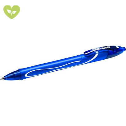 BIC® Gel-ocity Quick Dry Penna a sfera a scatto, Punta media 0,7 mm, Fusto con grip in gomma, Inchiostro gel blu (confezione 12 pezzi) - 1