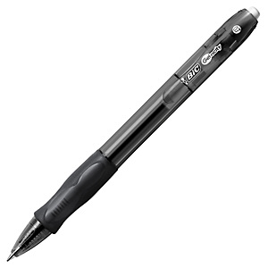BIC® Gelocity Bolígrafo retráctil de gel, punta mediana de 0,7 mm, cuerpo translúcido con grip, tinta negra BIC® Gelocity Bolígrafo retráctil de gel, punta mediana de 0,7 mm, cuerpo translúcido con grip, tinta negra