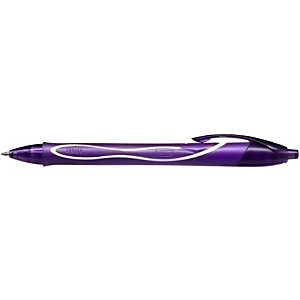 BIC® Gelocity Quick Dry Bolígrafo retráctil de gel, punta fina de 0,7 mm, cuerpo púrpura con grip, tinta púrpura BIC® Gelocity Quick Dry Bolígrafo retráctil de gel, punta fina de 0,7 mm, cuerpo púrpura con grip, tinta púrpura