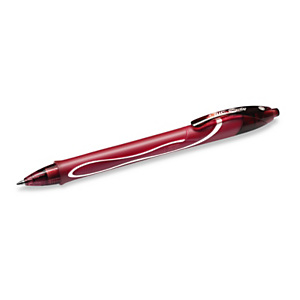 BIC® Gelocity Quick Dry Bolígrafo retráctil de gel, punta fina de 0,7 mm, cuerpo rojo con grip, tinta roja BIC® Gelocity Quick Dry Bolígrafo retráctil de gel, punta fina de 0,7 mm, cuerpo rojo con grip, tinta roja