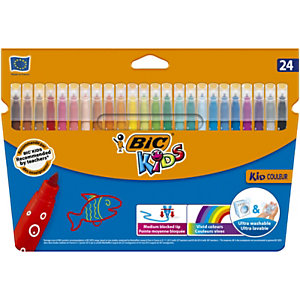 BIC® Kid Couleur Rotuladores de colores, 24 colores