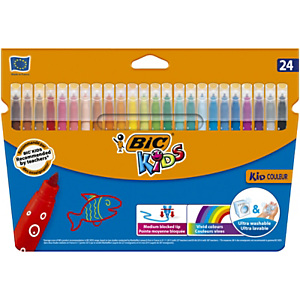 BIC® Kid Couleur Rotuladores de colores, 24 colores