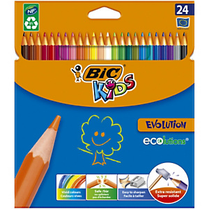 BIC® Kids Ecolutions® Evolution™ Lápices de colores, Cuerpo hexagonal, Colores de minas variados BIC® Kids Ecolutions® Evolution™ Lápices de colores, Cuerpo hexagonal, Colores de minas variados