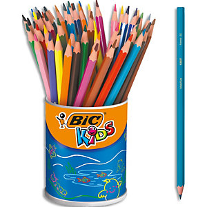 BIC KIDS Evolution Triangle ECOlutions Crayons de couleur - Assortis, Pot à Crayons de 60