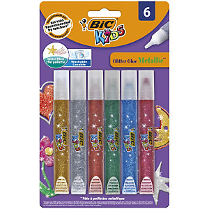 BIC Kids Pegamento con purpurina, 6 colores