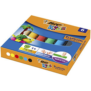 BIC Kids Plastilina, caja con 6 pastillas, colores surtidos
