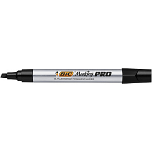 BIC® Marcatore permanente Marking PRO, Punta tonda, 1,1 mm, Fusto in metallo, Nero (confezione 12 pezzi)