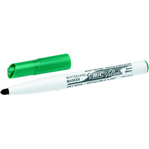 BIC® Marcatori per lavagna "Velleda Junior" - verde - Punta sottile tonda da 1,4 mm (confezione 12 pezzi)