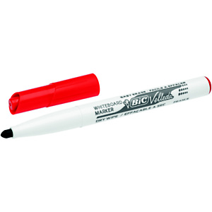 BIC® Marcatori per lavagna "Velleda" - Punta sottile tonda - Tratto 1,4 mm - Colore rosso (confezione 12 pezzi)