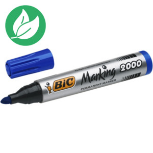 BIC® Marking 2000 ECOlutions - Marqueur permanent pointe ogive trait 1.7 mm - Bleu