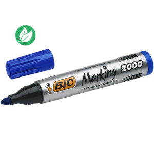 BIC® Marking 2000 ECOlutions - Marqueur permanent pointe ogive trait 1.7 mm - Bleu