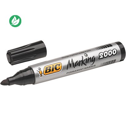 BIC® Marking 2000 ECOlutions - Marqueur permanent pointe ogive trait 1.7 mm - Noir - 1