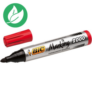 BIC® Marking 2000 ECOlutions - Marqueur permanent pointe ogive trait 1,7 mm - Rouge