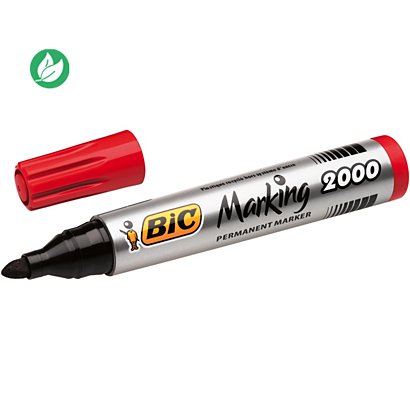 BIC® Marking 2000 ECOlutions - Marqueur permanent pointe ogive trait 1,7 mm - Rouge - 1