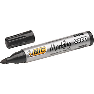 BIC® Marking™ 2000, Marcatore permanente, Punta tonda, 1,7 mm, Nero (confezione 12 pezzi)