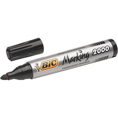 BIC® Marking™ 2000, Marcatore permanente, Punta tonda, 1,7 mm, Nero (confezione 12 pezzi) - 1