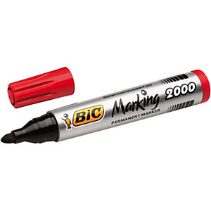 BIC® Marking 2000 Marcatore permanente Punta tonda Colore rosso (confezione 12 pezzi)