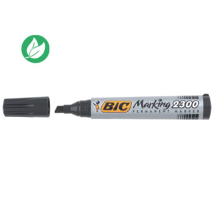 BIC® Marking 2300 ECOlutions - Marqueur permanent pointe biseautée trait de 3,7 à 5.3 mm - Noir